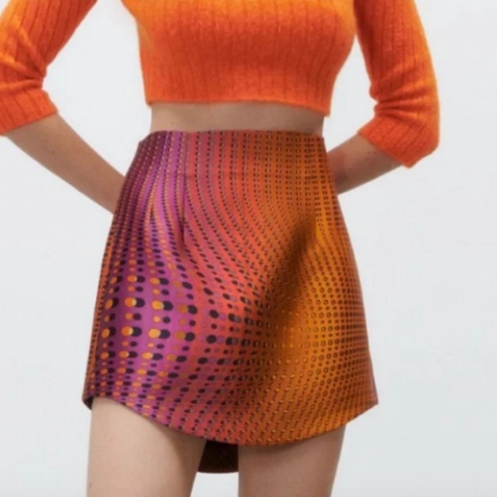 Zara mini skirt - pink and orange - sold out